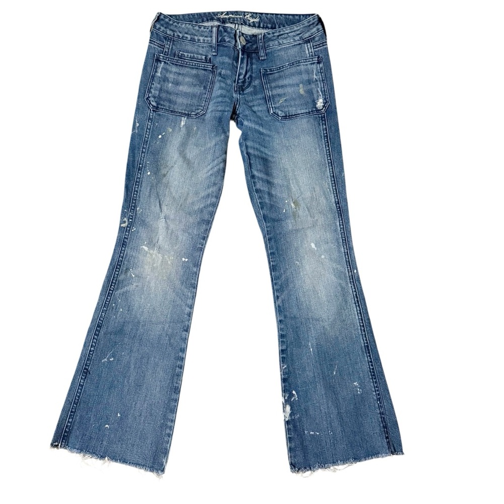 American Eagle‎ Vintage Flare Paint Splattered Jeans size 4